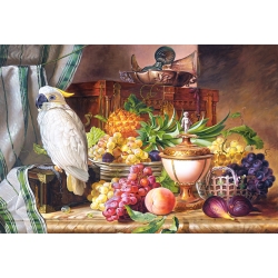Martwa natura z owocami i kakadu, Josef Schuster
